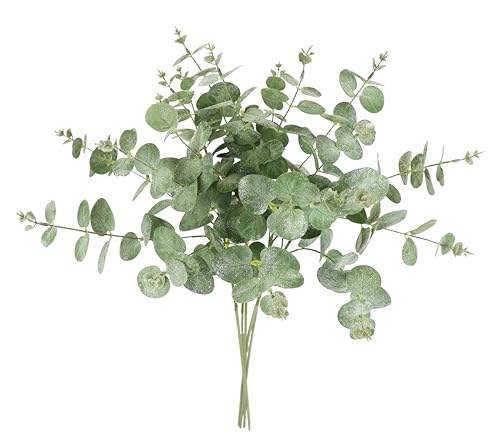 Künstlicher Eukalyptuszweig gefrostet 5er Set 60cm Dekozweig...