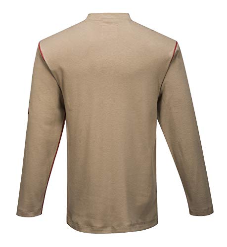 Portwest Moletom FR02 Bizflame resistente a chamas Henley manga longa cáqui, grande