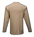 Portwest FR02 Bizflame Flame Resistant Henley Long Sleeve Sweatshirt Khaki, Small