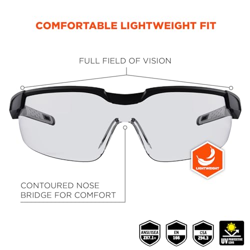 Image of Ergodyne Skullerz Dellenger Anti Scratch Safety Glasses with Adjustable Temples, Anti Fog, z87