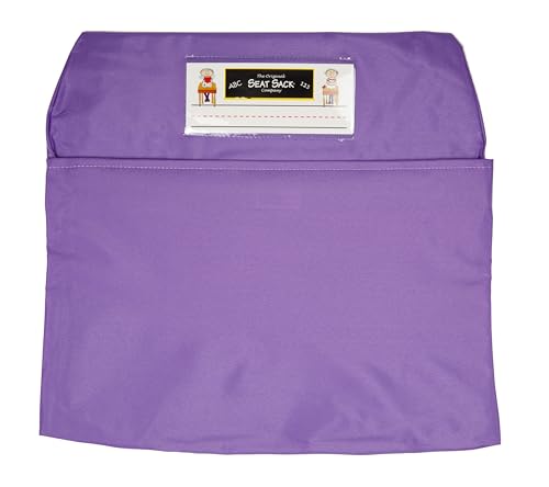 Image of Seat Sack Student Chair Storage Pocket - 15 inch, Single Pocket, Classroom Organizer for Student Desks, Durable Over-the-Chair Storage, Purple, 1-Pack