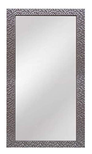 Chely Intermarket, Espejo de Pared Cuerpo Entero 35x70cm (Gris/Raya Plateado) MOD-156 | Forma Rectangular | Decoración de salón, recibidor o Dormitorio | Acabado Elegante (156-35x70-3,05)