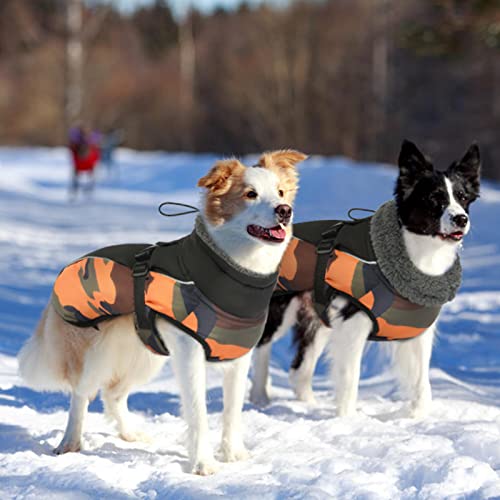 Idomik Dog Coat Warm Dog Winter Coat, Waterproof Dog Jacket For Large Dogs, Dog Cold Weather Coat Reflective Fleece Coat With High Collar, Dog Snow Jacket Snowsuit Vest For Small Medium Large Dogs,2Xl #TOP5