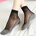 ZERAOKE 10 Pairs Women Spring Summer Soft Thin Silk Socks Non-Slip Fashion Transparent Breathable Sock-Skin Color X Coffee-One Size
