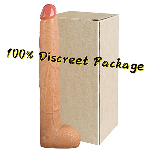 15.5 Inch Long Realistic Dildo Adult Sex Toys Penis Big Dick Cock No Smell 2 Balls Large Dong G-Spot Women Female(Brown) #TOP4