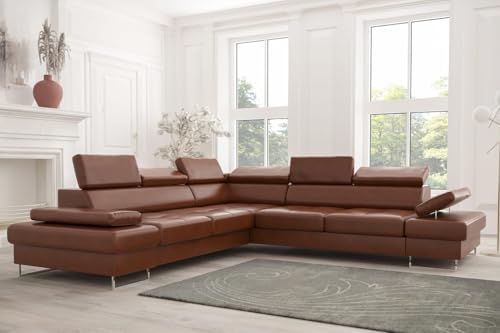 Friderik Ecksofa Echtes Leder Galaxy MAX Ledersofa 280×280 Schlaffunktion (Braun, Links) Friderik Ecksofa Echtes Leder Galaxy MAX Ledersofa 280×280 Schlaffunktion (Braun, Links)