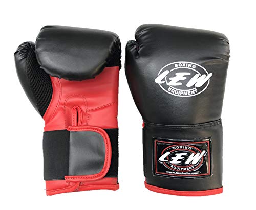 LEW 12OZ Black/Red Training Boxing Gloves