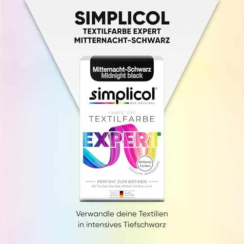 simplicol expert fabric paint for washing machine or manual colouring: Tie Dye, Recolour, and Restore Your Fabrics and Clothes - Midnight Black (pack of 1) - Image 2