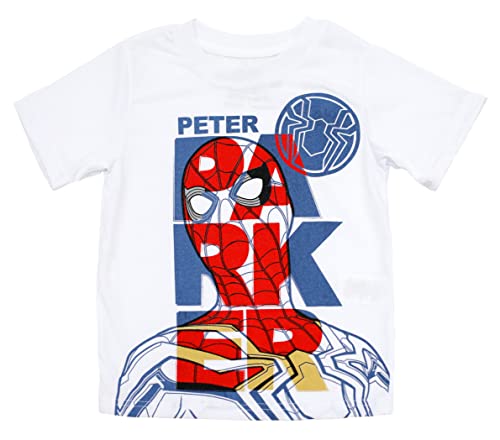 Marvel Spider-Man Short Sleeve T-Shirts for Boys, 5/6, Bright White