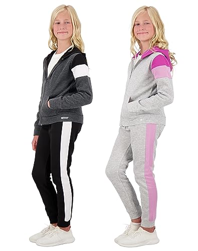 Hind Girls Jogger Sets 4 Piece Active Fleece Hoodies and Joggers Sweatpants for Girls Athletics3
