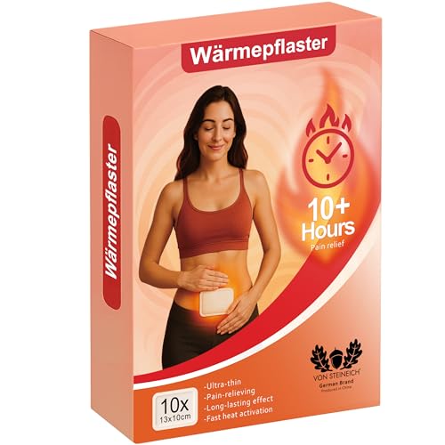 VON STEINEICH Wärmepflaster für Periode Nacken Rücken & Schulter effektive Wärme gegen Regelschmerzen Muskelverspannung Periodenschmerzen & Menstruationsbeschwerden (Extra dünn)