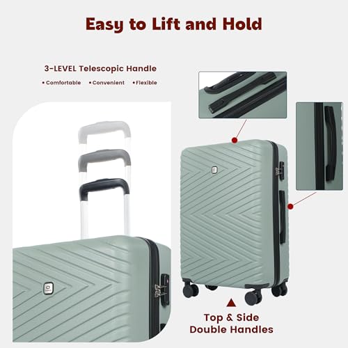 Image of Travelhouse 9-Piece Hardshell Luggage Set with Spinner Wheels & TSA Lock | Lightweight ABS suitcase set: 16 inch, 20 inch, 24 inch, 28 inch hardside suitcases + tote bag + packing cubes