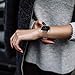 TOYOUTHS Leather Strap Compatible with Fitbit Versa/Versa 2 Bands Women Men Slim Genuine Leather Wristbands Replacement for Versa Lite Edition/Versa SE Accessorie Pink (Gray+Rose Gold Buckle)