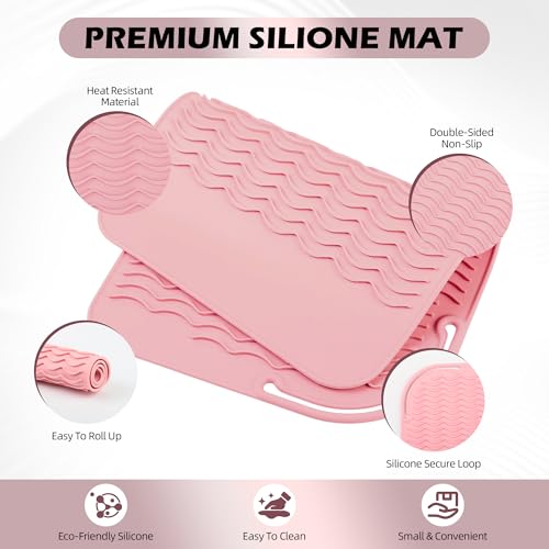 Tapete Resistente al Calor de Silicona, 11 x 7.5 pulgadas, Rosa miniatura 5