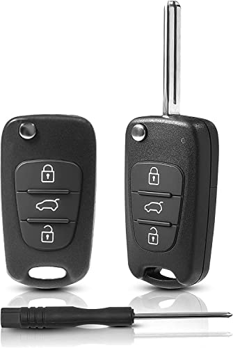 NETONDA 2 Piezas Carcasas para Llave de Coche Compatible con Hyundai i30 i20 i10 ix20 ix35 y Kia Ceed Soul Sportage Venga Mando a Distancia de 3 Botones Carcasa de Repuesto Llave de Coche Accesorios Cover
