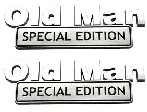 2pack Big Old Man Special Edition Emblems 3D Badge Decal Car Truck Replacement Compatible with Universal Vehicle Truck SUV Decal Sticker Strong Adhesive 5.9 inch Long (Chrome)
