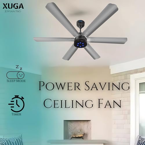 Image of XUGA Jovian F6G-D Premium Smart 1200mm, BEE 5-star BLDC fan,6 Blade,Remote Ceiling fan for Home, 100% Copper Motor,Energy Saving, High Air Delivery,LED(5 Year Warranty)