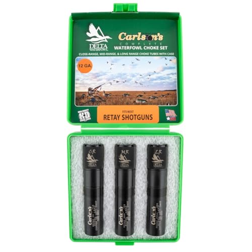 Carlson's Choke Tubes 12 Gauge for Retay [ 3 Pack | Close, Mid & Long Range ] Blued Steel | Delta Waterfowl Choke Tube | Made in USA