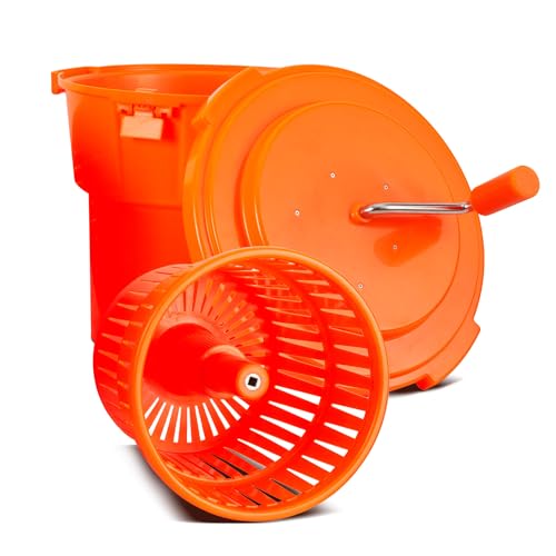 TK 5 Gallon/20 Qt Large Salad Spinner - 2024 Upgrade - 7 Heads of Lettuce - Commercial Manual Lettuce Spinner - 10 Second Dry Time, Heavy Duty Durable Salad Washer with Extended Draining Tube by TK Tartle Kitchen - Used condition - US$120.34