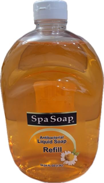 Spa Soap- 64 Fl oz refill- 16 Fl oz dispenser (2 pack) (Liquid Gold)