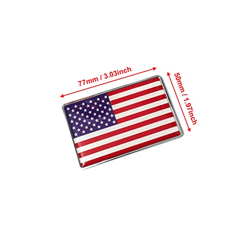Image of PTDecals 1 PCS Metal 3D US United States Flag Emblem Sticker the Stars and the Stripes Decals for Vehicle Auto Car Front Fenders Bumper Side Window Trunk Boot Tailgate 77x50mm