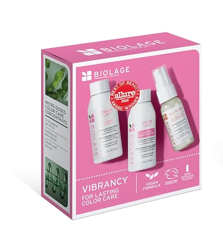 Biolage Color Last Travel Size Trio Kit - With Mini Color Last Shampoo, Conditioner, & All- In-One Spray, For Color-Treated Hair, Maintains Vibrancy & Adds Shine, 3 Piece Mini Set