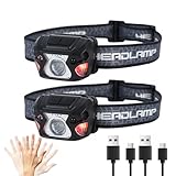 2 Sets High-End Comfortable Camping & Work Headlamp, Long Endurance Lighting 12 Hours, 1000+ LM High Brightness, IPX5 Waterproof, Suitable For Fishing, Running, Maintenance And Other Scenarios