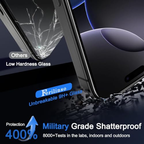 Image of Ferilinso 3 Pack Screen Protector for iPhone 16 Pro Max, Tempered Glass