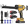 byczone Electric Caulking Gun With 2X2000mAh Batteries, 10 Oz Cordless Caulk Gun with Adjustable Speed, LED Light, Battery Powered Caulking Gun for Filling, Sealing, Repair