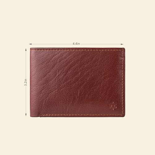 Maroon Premium Leather Wallet for Men with Flip ID -Inspire Series-RIFD Blocking Men's Wallet -Gifts for Men- Top Grain Bifold Leather Wallet- Dad Gifts3