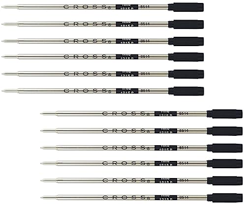 Cross Ballpoint Pen Refill 12-Pack Black Fine