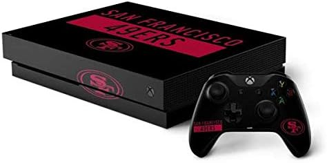 Skinit Decal Gaming Skin Compatible with Xbox One X Bundle - Officially Licensed NFL San Francisco 49ers Black Performance Series Design