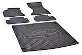 Fahrzeugspezifisch passgenaue Fußmatten aus Gummi. Bitte beachten Sie, dass jeder Gummi einen leichten spezifischen Geruch aufweisen kann.