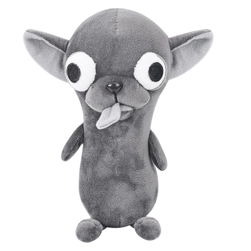 RichRabbit Funny Chihuahua Dog Plush Toy，Cute Soft Stuffed Animal with Big White Eyes & Tongue Out, Premium Fluffy Material, Ideal Gift for Kids & Adorable Bedroom Decor(10-in)