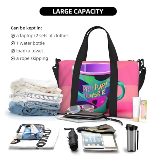 90'S Cup Design Print Hand Travel Bag,Gym Bag,Weekend Travel Overnight Bag,Tote Bag Sports Bag For Women Men4