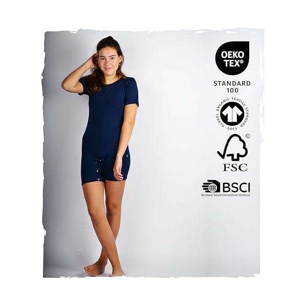 London Onesie Bodyshort With Snap Pushbuttons For Kids | Marine | Adaptive Clothing For Children With Special Needs - Image 3