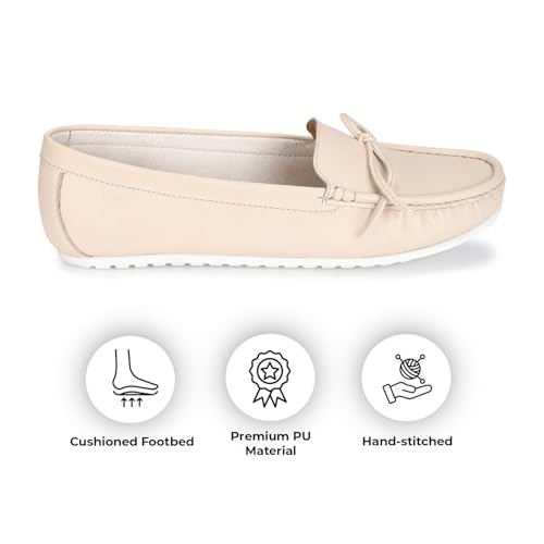 Image of YOHO Bliss Comfortable Slip On Semi Casual Loafer for Women | Stylish Fashion Moccasins Range | Cushioned Footbed Finish | Flexible | Style & All-Purpose | Formal Office Wear Shoe
