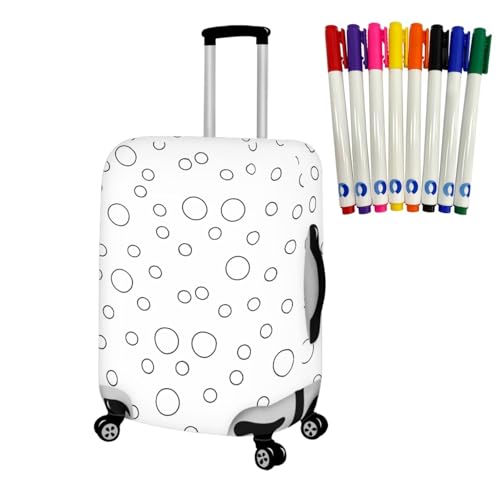Color Your Own Polka Dot Luggage Cover Protector with Zipper Coloring Personalized Arts and Crafts Luggage Covers Gifts for Women Girls2