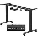 DEUX MOTEURS PUISSANTS : Ce support de bureau électrique réglable en hauteur est équipé de deux moteurs puissants pour un réglage silencieux et en douceur de la hauteur, et le niveau de bruit de fonctionnement est inférieur à 50 dB