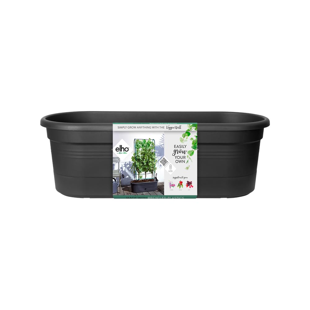 Elho Green Basics Jardiniere Treillis 80 potager balcon noir H 26 cm
