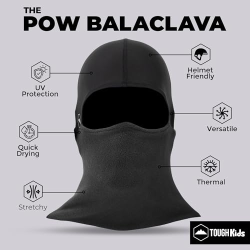 Tough Headwear Kids Balaclava Ski Mask - Kids Ski Neck Gaiter & Toddler Fleece Neck Warmer w/Helmet Liner Hood3