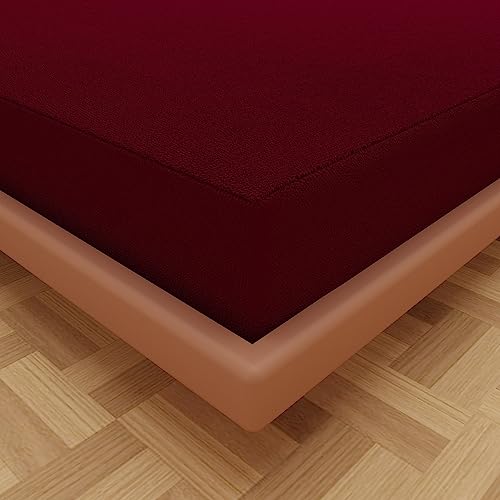 Image of Glassiano Cotton Feel Terry Ultra Soft Waterproof Mattress Protector | Breathable - Hypoallergenic Mattresses Cover with Elastic Strap for Single Bed (84x48 inch|7x4 feet, Maroon - Pack of 1)