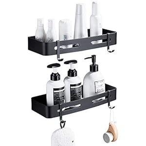 GERUIKE Doucheplank, hoekplank, zonder boren, badkamer, douchemanden, badkamerrek, douchemand, hoekplank, aluminium…