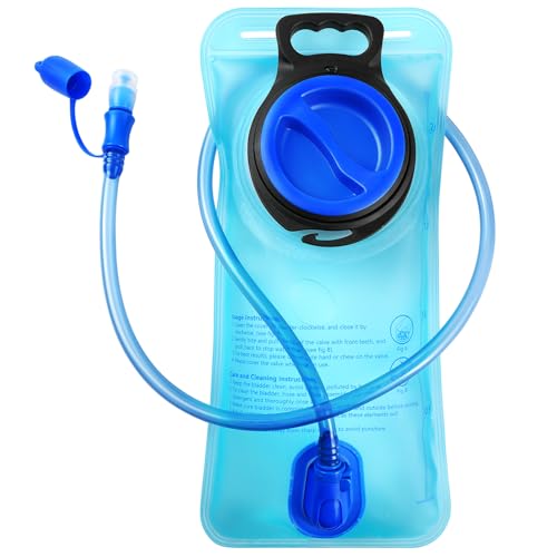 Geroony 2L Trinkblase | Materialverstärkte Auslaufsichere Wanderausrüstung Wasserflasche mit 100cm Extralangem Trinkschlauch Ideal für Radfahren Wandern & Klettern (Blau)