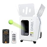 Veva V2, Upgraded Portable Tennis Ball Machine - 68MPH High Speed, Smart OTA Upgrades, 120-Ball Capacity - Advanced Spin & Feed Correction, 4-8H Playtime - App & Remote Control for All Levels