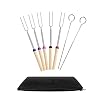 Ecloud Shop Marshmallow Roasting BBQ Sticks Set van 5 telescopische roestvrij stalen spiesen – perfecte vorken voor hot…