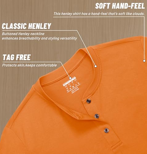 Image of MAGNIVIT Men's Long Sleeve Henley Shirts Cotton 3-Button Spring Casual T-Shirts Solid Color Soft Basic Tops 2026