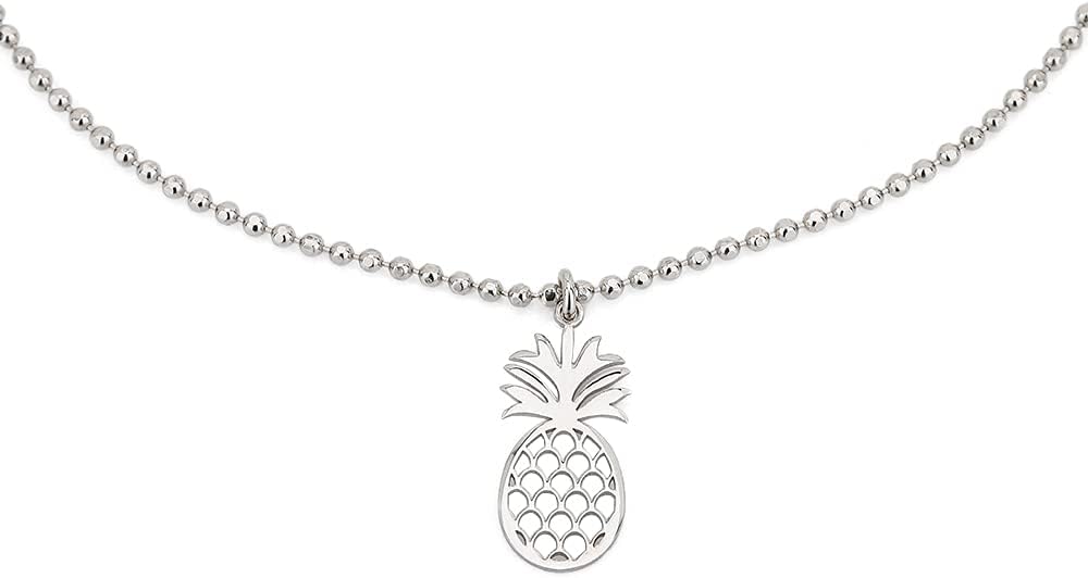 Vanbelle Sterling Silver Jewelry - Rhodium Plated 925 Stamp - Dangling Light-Weighted Pineapple Anklet - Jewelry Stylish Beautifully Designed for Women - 9" Long + 1" Extender - Image 2