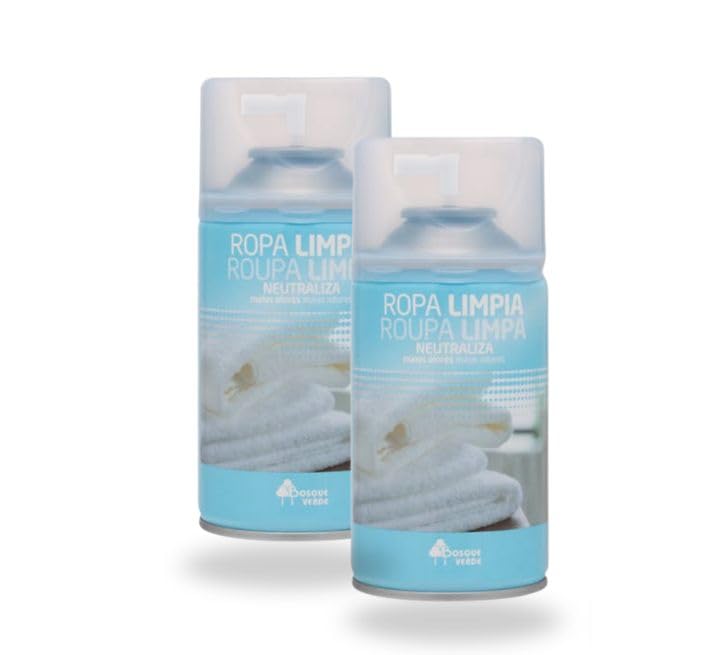 Bosque Verde Recambio Ambientador Automático Ropa Limpia, 250 ml, Pack de 2 Botes