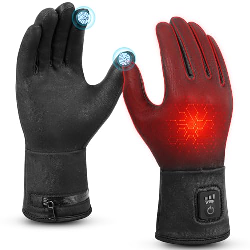 V.Step Guantes térmicos para hombres y mujeres, guantes calentadores de manos recargables con pantalla táctil, guantes eléctricos con batería para motocicleta, trabajo, esquí, artritis, caza, color